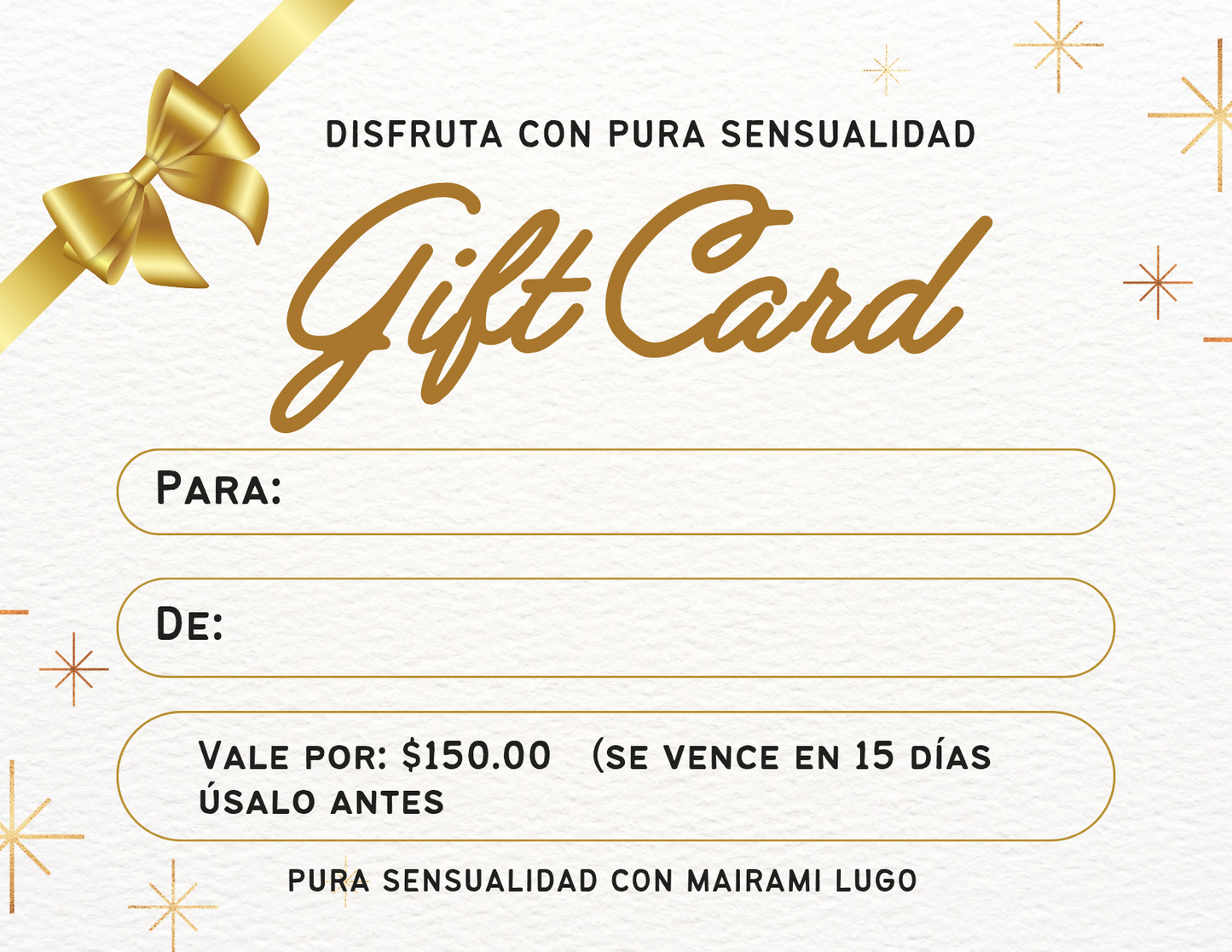 REGALA PURA SENSUALIDAD CON LAS GIFT CARD