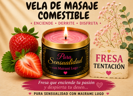 VELA DE MASAJE COMESTIBLE STRAWBERRY (4 OZ)