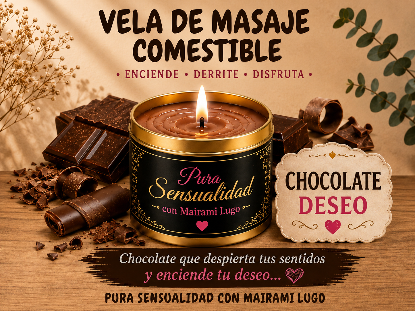 VALA DE MASAJE COMESTIBLE CHOCOLATE (4 OZ)