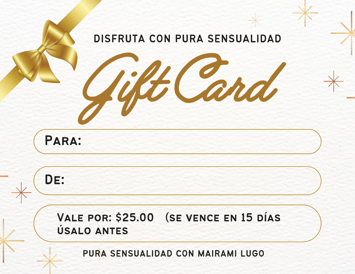 REGALA PURA SENSUALIDAD CON LAS GIFT CARD