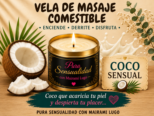 VELA DE MASAJE COMESTIBLE COCO (4 OZ)