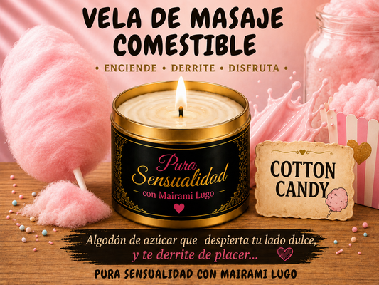 VELA DE MASAJE COMESTIBLE   COTTON CANDY (4 OZ)